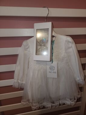 Abel & Lulu White Lace Tulle Formal Dress for Girls